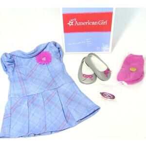 American Girl SWEET SCHOOL DRESS Outfit Doll Clothes Barrette Socks Shoes Box
